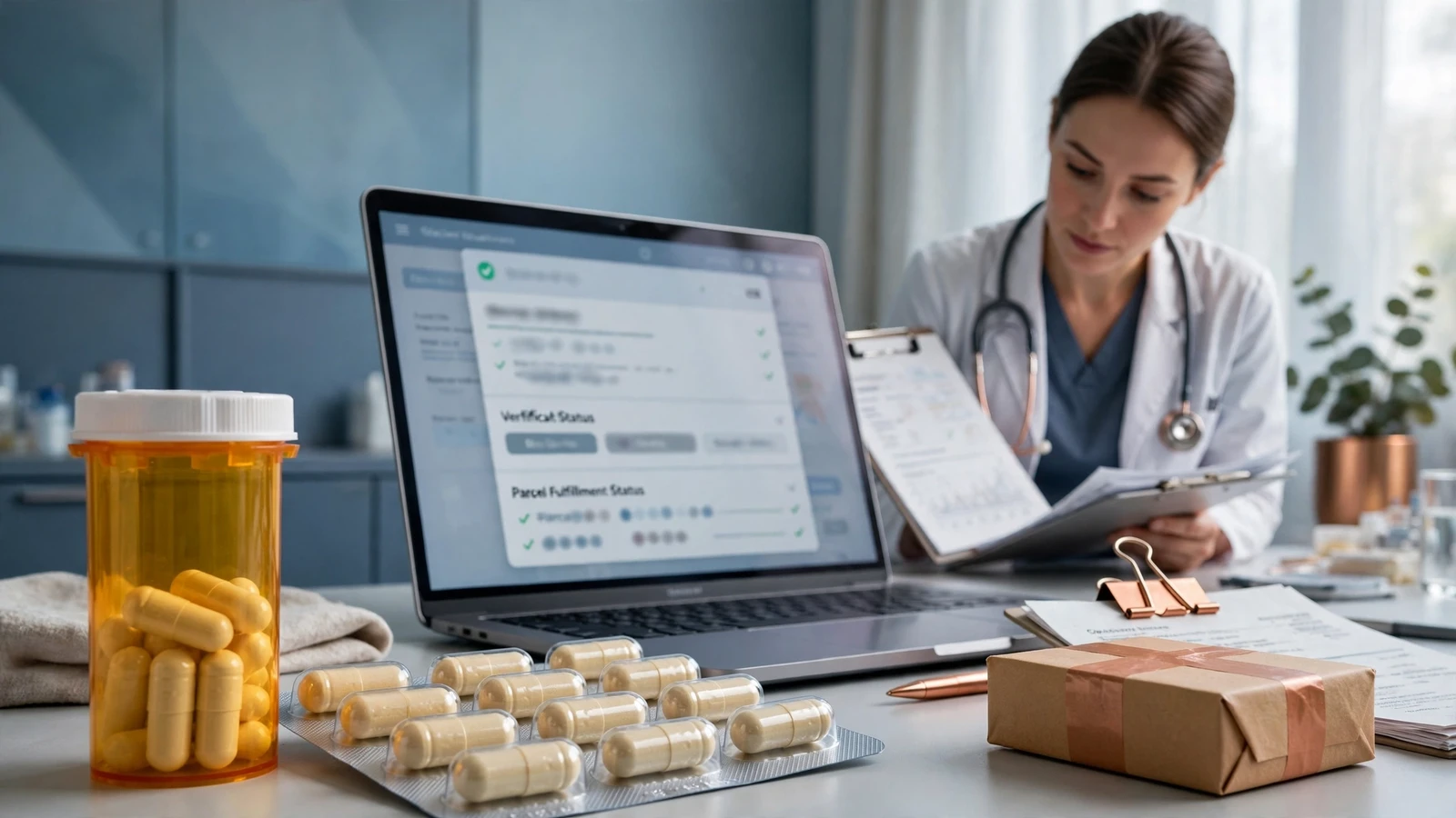 A clinician compares symptoms, examination notes, and test results before deciding whether azithromycin fits a diagnosed bacterial infection.