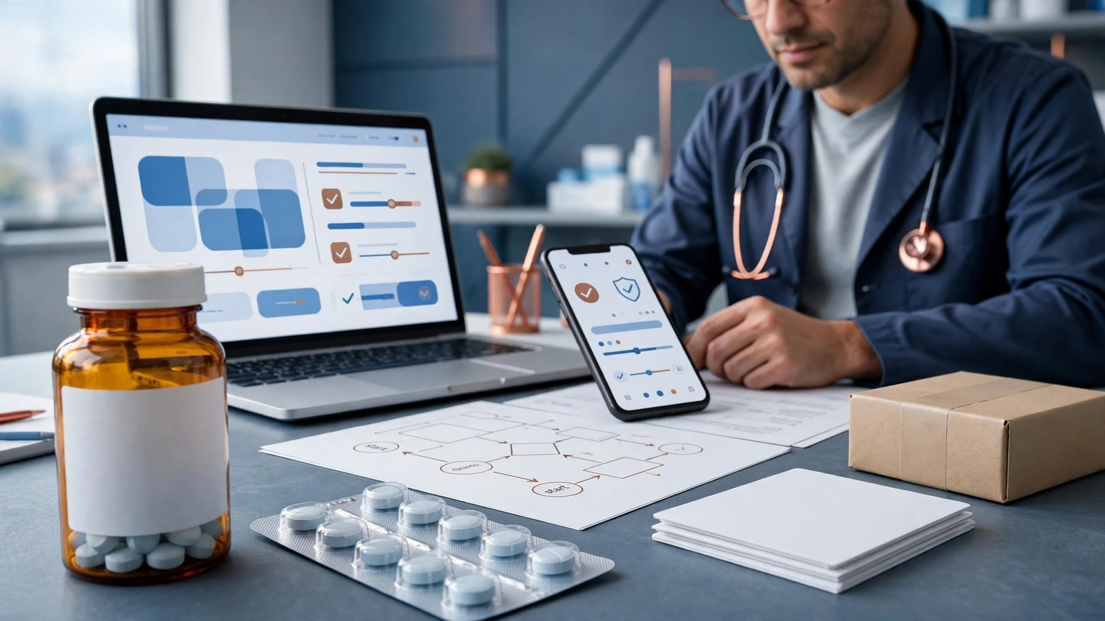 Clinician reviewing sertraline side effects and interaction risks