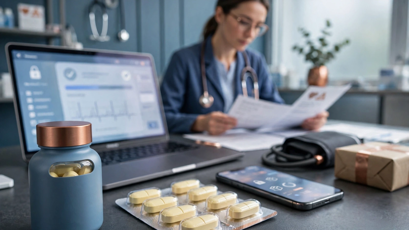 Tadalafil eligibility review covering ED history, nitrates, and cardiovascular status