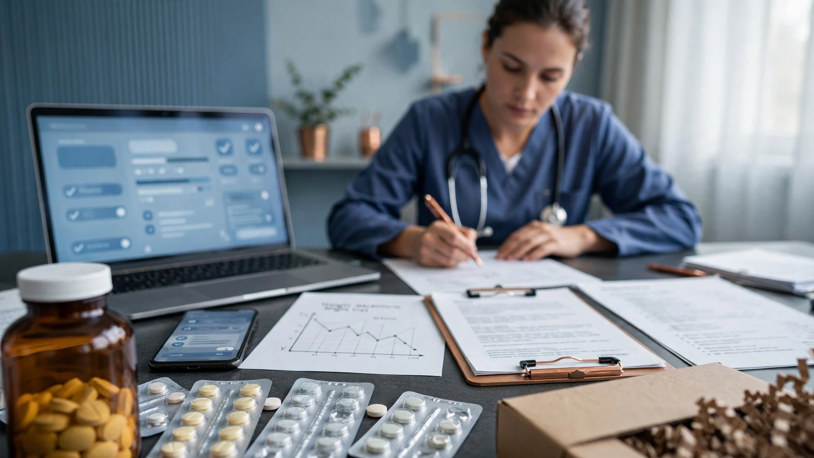 Clinician checking a Lasix refill continuity request