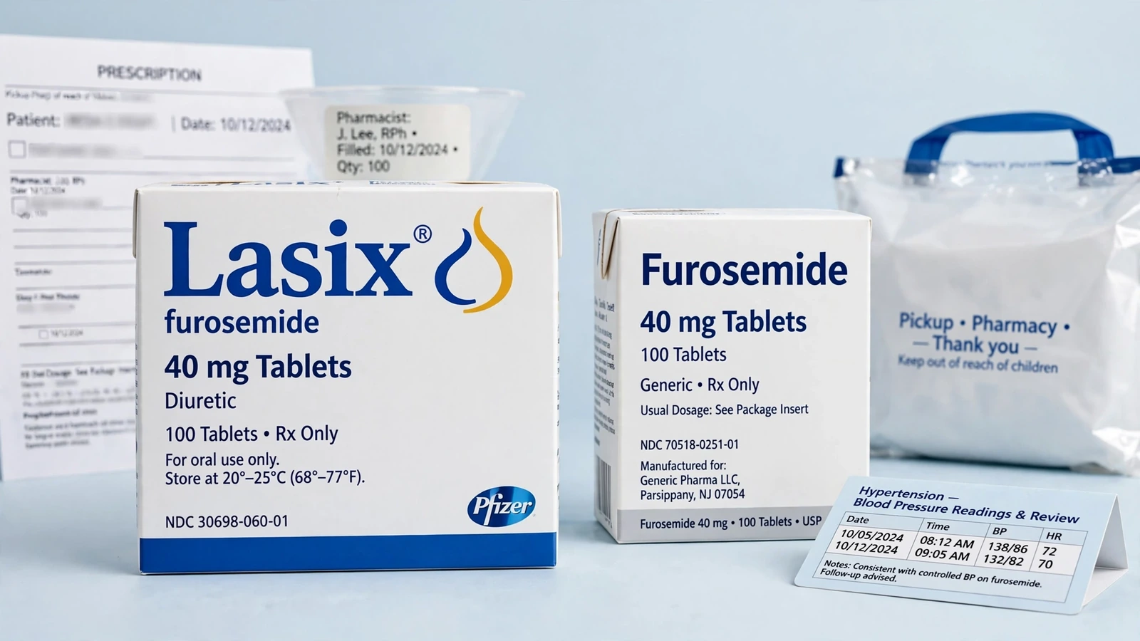 Lasix and furosemide pharmacy packaging for Furosemide for Hypertension: Readings and Review