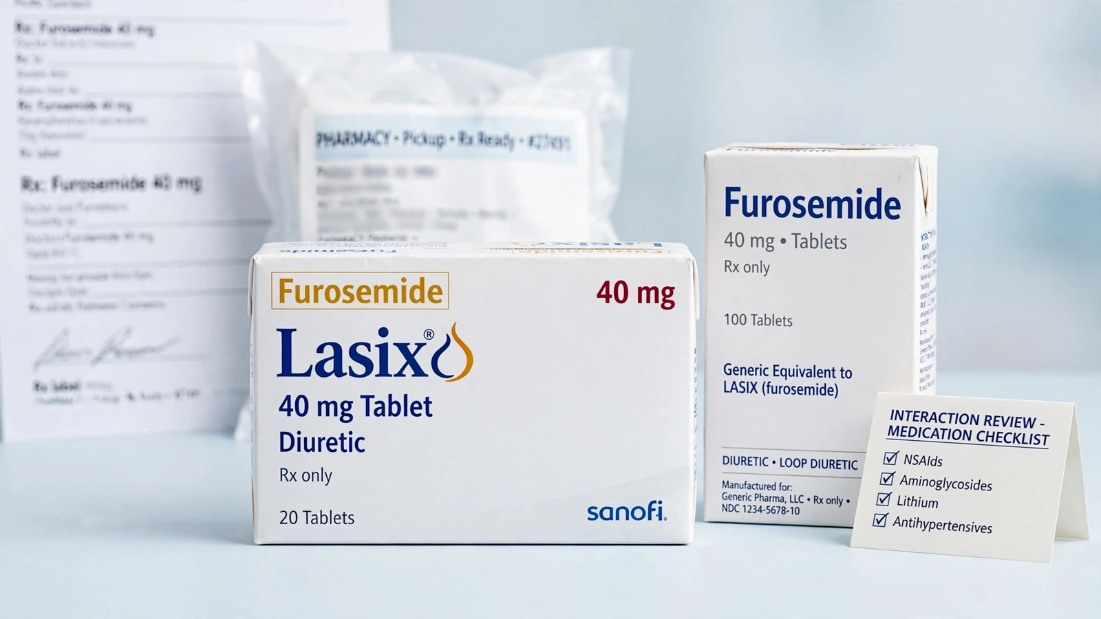 Lasix and furosemide pharmacy packaging for Furosemide Interactions and Medication Review