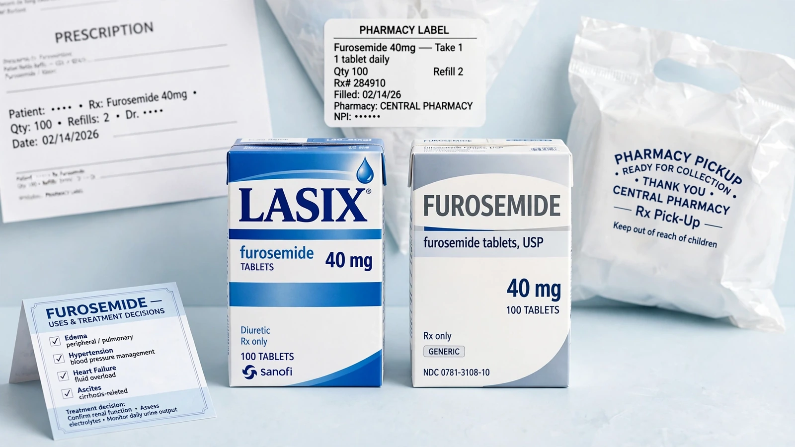 Lasix and furosemide pharmacy packaging for Furosemide Uses and Treatment Decisions
