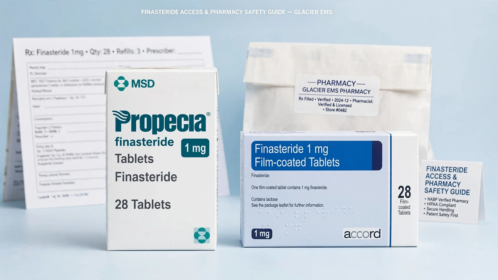 Propecia and finasteride pharmacy packaging for Finasteride Access: Online Evaluation and Pharmacy Checks