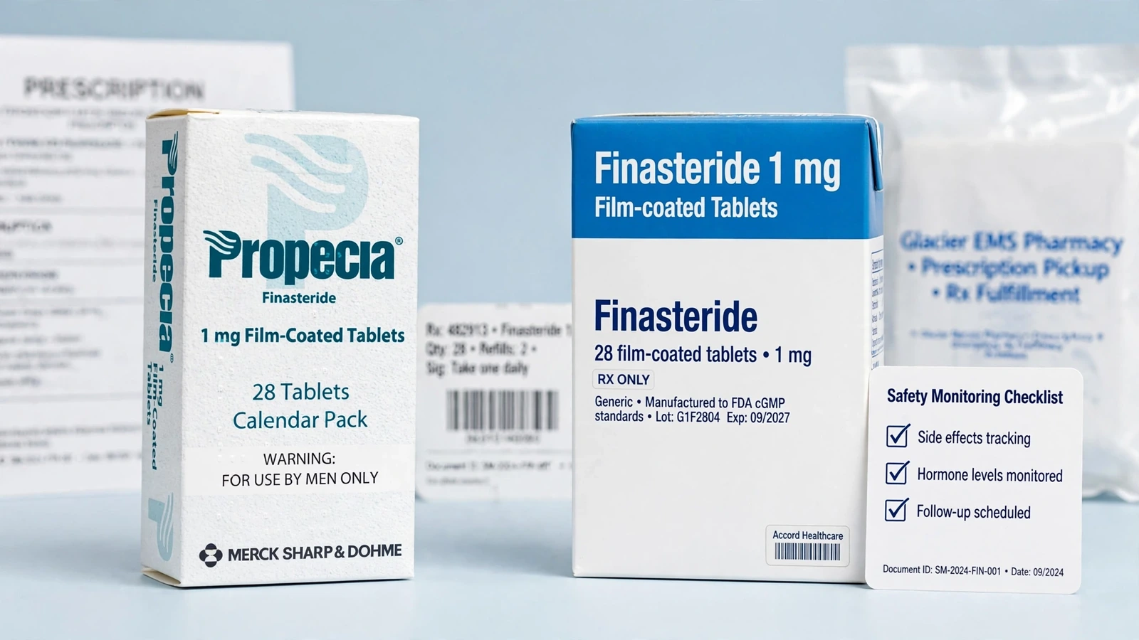 Propecia and finasteride pharmacy packaging for Finasteride Safety and Monitoring: Questions to Review