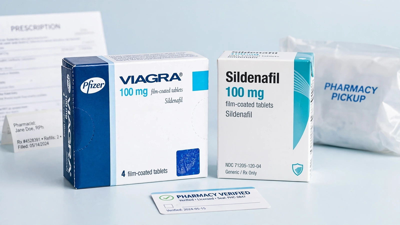 Viagra and sildenafil pharmacy packaging for How to Verify an Online Sildenafil Pharmacy