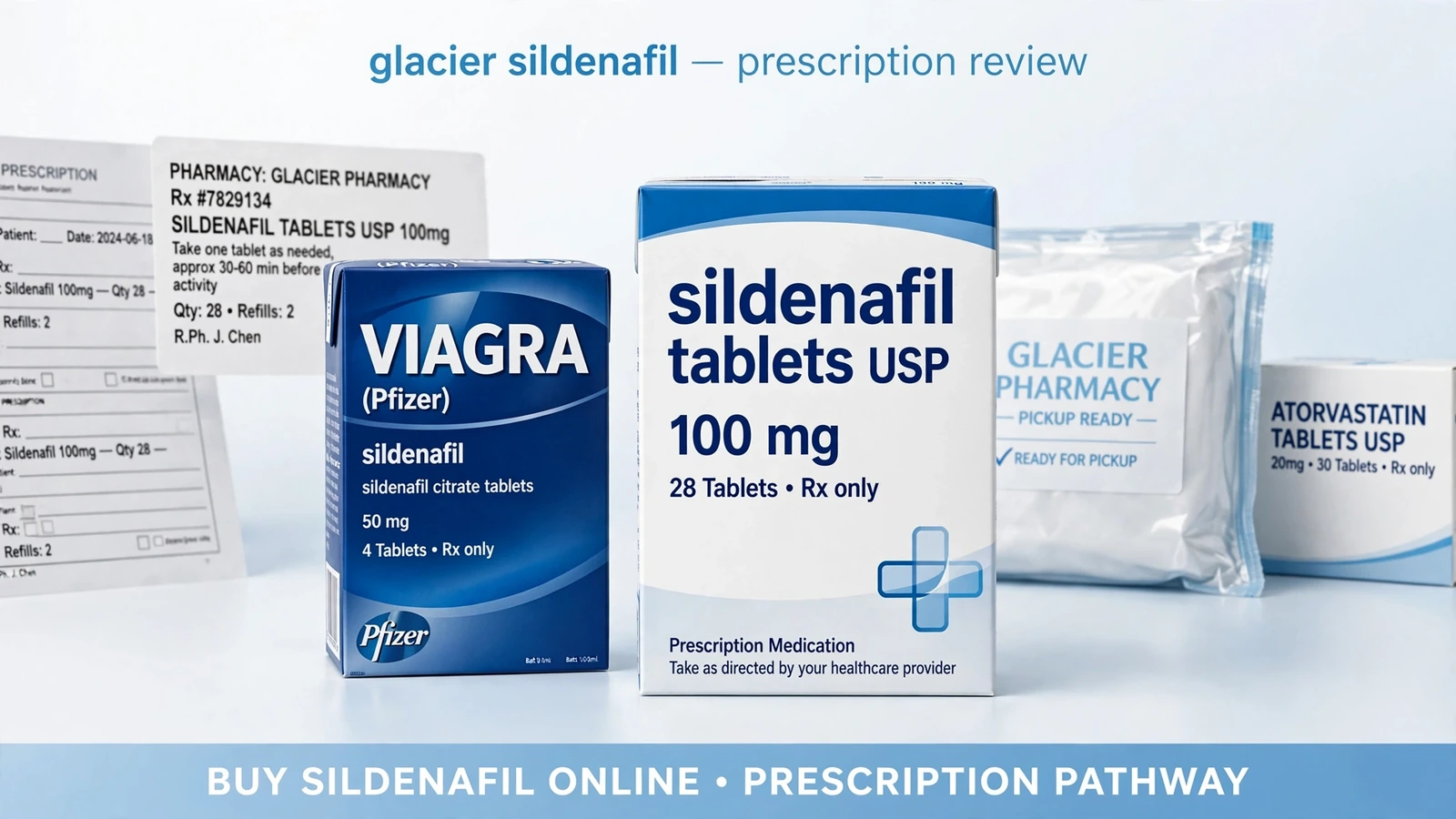 Viagra and sildenafil pharmacy packaging for Buy Viagra Online Through a Sildenafil Prescription Review