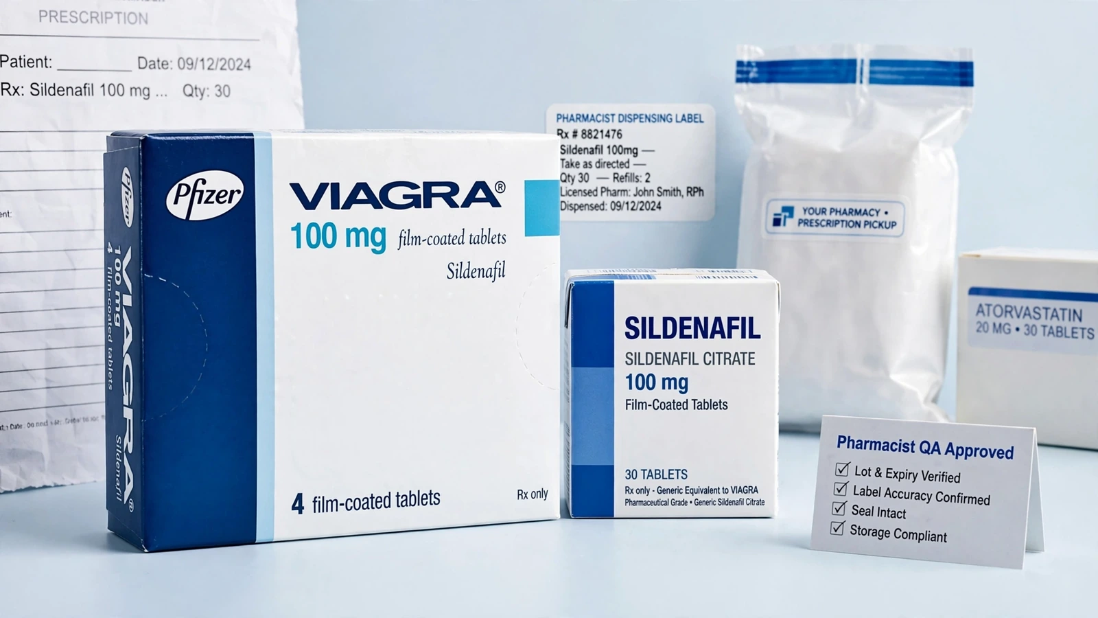 Viagra and sildenafil pharmacy packaging for Why Sildenafil May Not Work as Expected