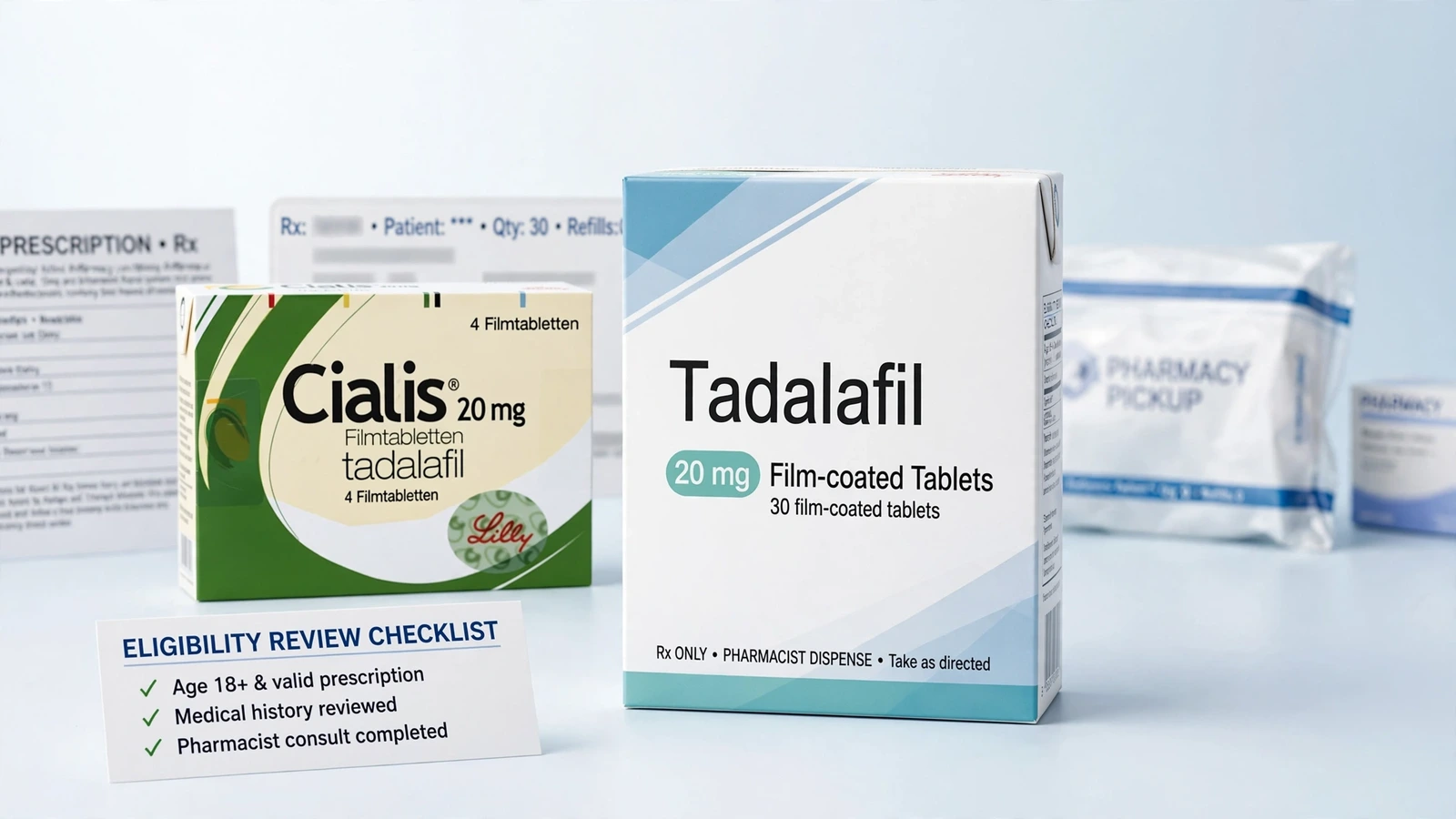Cialis and tadalafil pharmacy packaging for Tadalafil ED Eligibility: What a Clinician Reviews