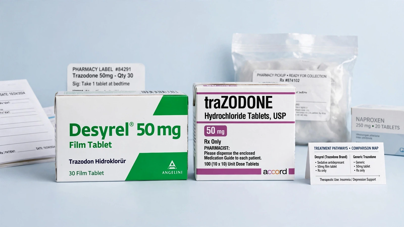 Desyrel and trazodone pharmacy packaging for Trazodone Alternatives for Depression and Sleep Questions