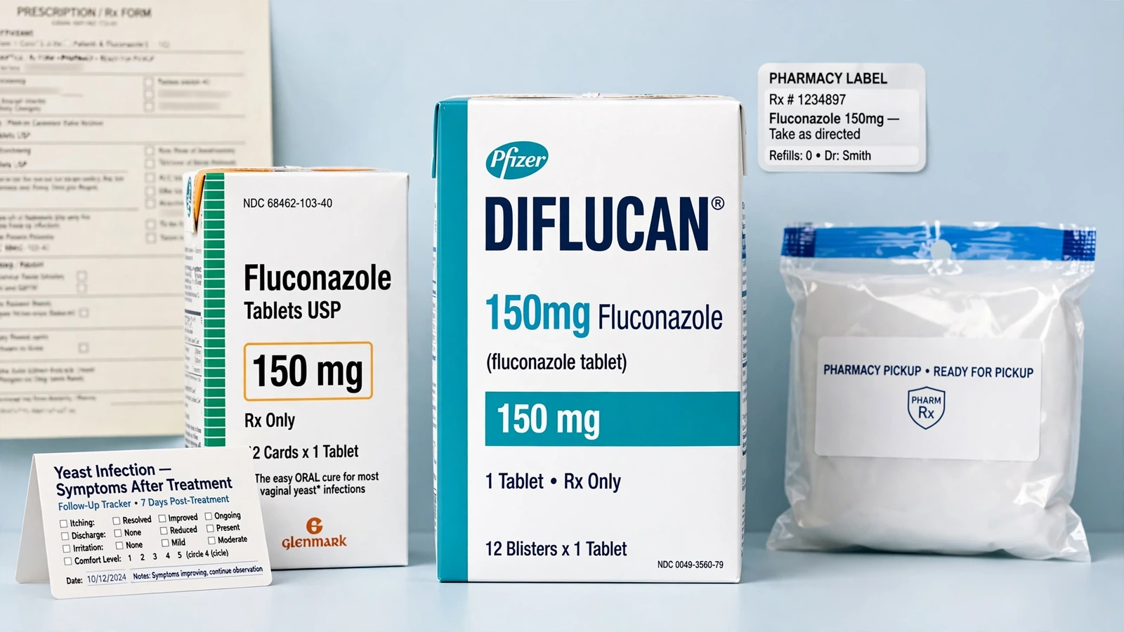 Diflucan and fluconazole pharmacy packaging for Yeast Infection Symptoms After Treatment
