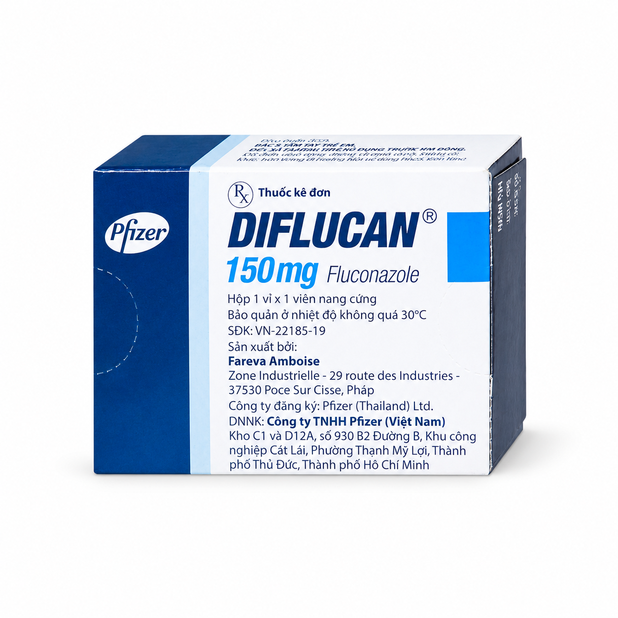 Fluconazole (Diflucan) illustrative medication packaging